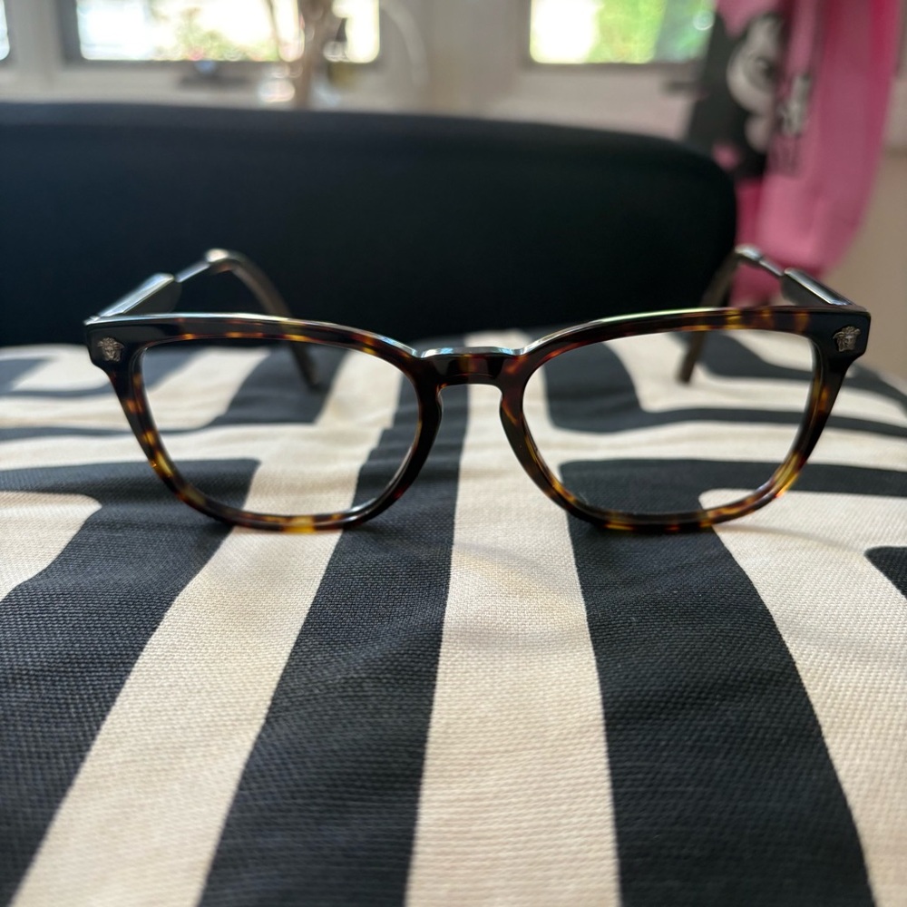 Versace - Tortoise Shell Square Glasses - Picture 7 of 9